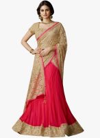 Triveni Sarees Pink Embellished Lehenga Saree