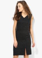 United Colors of Benetton Black Colored Printed Shift Dress