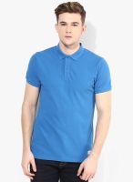 United Colors of Benetton Blue Solid Polo T-Shirt