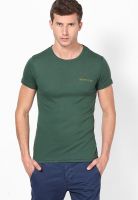 United Colors of Benetton Green Solid Round Neck T-Shirts