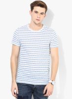 United Colors of Benetton Grey Striped Round Neck T-Shirts