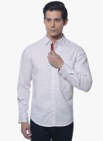 Upper Line Red Solid Regular Fit Casual Shirt