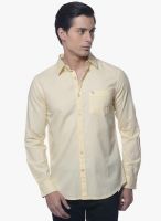 Upper Line Yellow Solid Regular Fit Casual Shirt