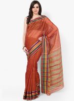 Urban Vastra Cotton Orange Saree