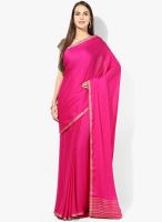 Urban Vastra Magenta Printed Crepe Saree