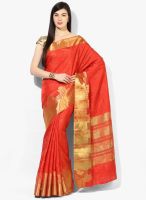 Urban Vastra Red Embroidered Saree