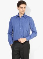 Van Heusen Blue Solid Slim Fit Formal Shirt