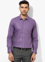 Van Heusen Purple Printed Slim Fit Formal Shirt