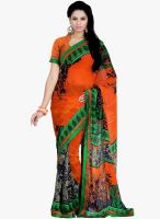 Varanga Orange Printed Saree