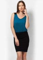 Vero Moda Blue Colored Solid Bodycon Dress