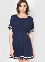 Vero Moda Navy Blue Colored Solid Skater Dress