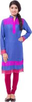 Viba London Casual, Festive, Formal Solid Women's Kurti(Pink, Blue)