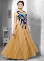 Viva N Diva Beige Colored Embellished Maxi Dress