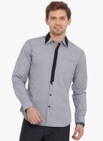 Western Vivid Black Checked Slim Fit Casual Shirt