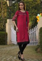 Wishful By W Maroon Solid Kurtas