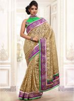 Xclusive Chhabra Beige Embroidered Saree