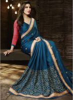 Xclusive Chhabra Blue Embroidered Saree