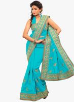 Xclusive Chhabra Blue Embroidered Saree