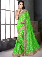 Xclusive Chhabra Green Embellished Saree