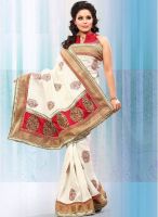 Xclusive Chhabra Off White Embroidered Saree