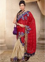 Xclusive Chhabra Red Embellished Saree