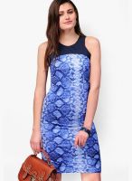 Yepme Blue Colored Printed Bodycon Dress
