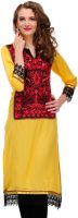 Yepme Casual Solid Women's Kurti(Yellow)