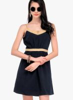 Yepme Navy Blue Colored Solid Shift Dress
