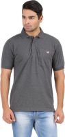 4thneed Solid Men's Polo Neck Grey T-Shirt