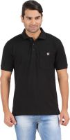 4thneed Solid Men's Polo Neck Black T-Shirt 4thneed Solid Men's Polo Neck Black T-Shirt