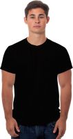 99Tshirts Solid Men's Round Neck Black T-Shirt