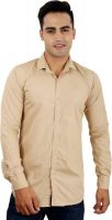 AJ Dezines Men's Solid Casual Brown Shirt