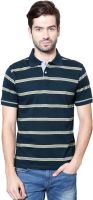 Allen Solly Striped Men's Polo Neck Dark Blue T-Shirt