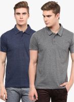 American Crew Pack Of 2 Multicoloured Solid Polo T-Shirts