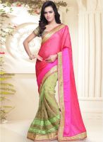 Apple Creation Green Embroidered Saree