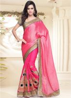 Apple Creation PINK EMBROIDERED SAREE