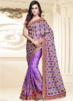 Apple Creation PURPLE EMBROIDERED SAREE