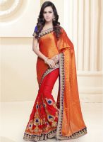 Apple Creation RED EMBROIDERED SAREE