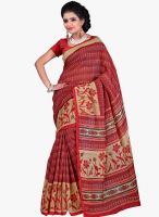 Apple Creation RED PRINTED SAREE