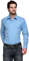 Ausy Men's Solid Casual Blue Shirt