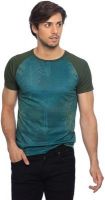 Basics Printed Men's Round Neck Green T-Shirt