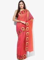 Bunkar Pink Embellished Chanderi Cotton Saree