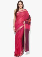 Bunkar Pink Embellished Silk Blend Saree