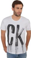 Calvin Klein Printed Men's Round Neck White T-Shirt