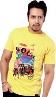 Crypticvoodoo Graphic Print Men's Round Neck Yellow T-Shirt Crypticvoodoo Graphic Print Men's Round Neck Yellow T-Shirt
