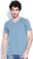 Cult Fiction Solid Men's V-neck Light Blue T-Shirt