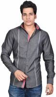 Dazzio Men's Solid Casual Grey Shirt