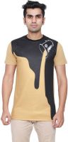 DDI Printed Men's Round Neck Gold T-Shirt