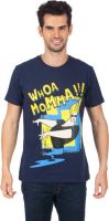 EETEE Graphic Print Men's Round Neck Dark Blue T-Shirt