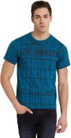 Elaborado Printed Men's Round Neck Blue, Green T-Shirt